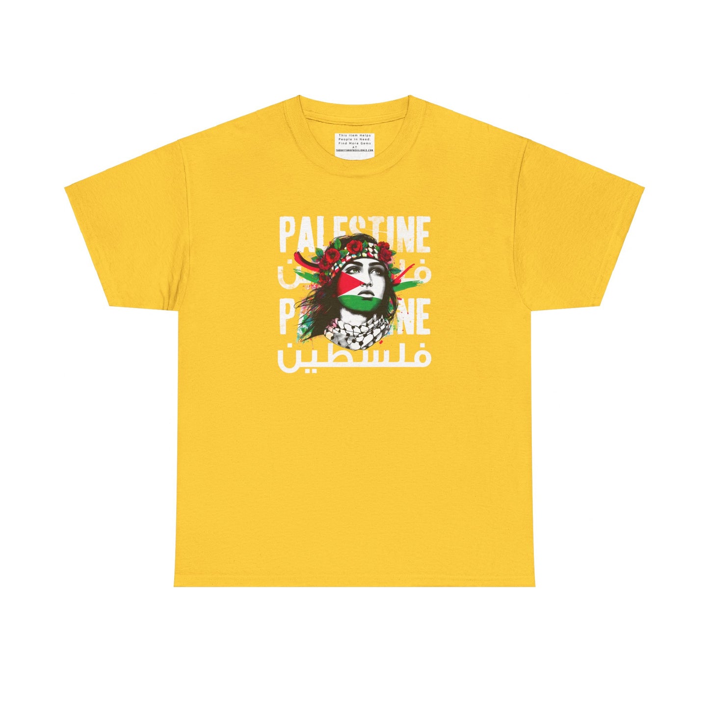 Unisex Heavy Cotton Tee, Palestine Flag, Resist, Arabic, Support the Cause in Style, Kuffiyeh, Keffiyeh, Resistance, Free Palestine