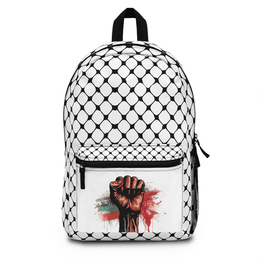 Black and white keffiyeh/ kufiyah Backpack Resistance fist