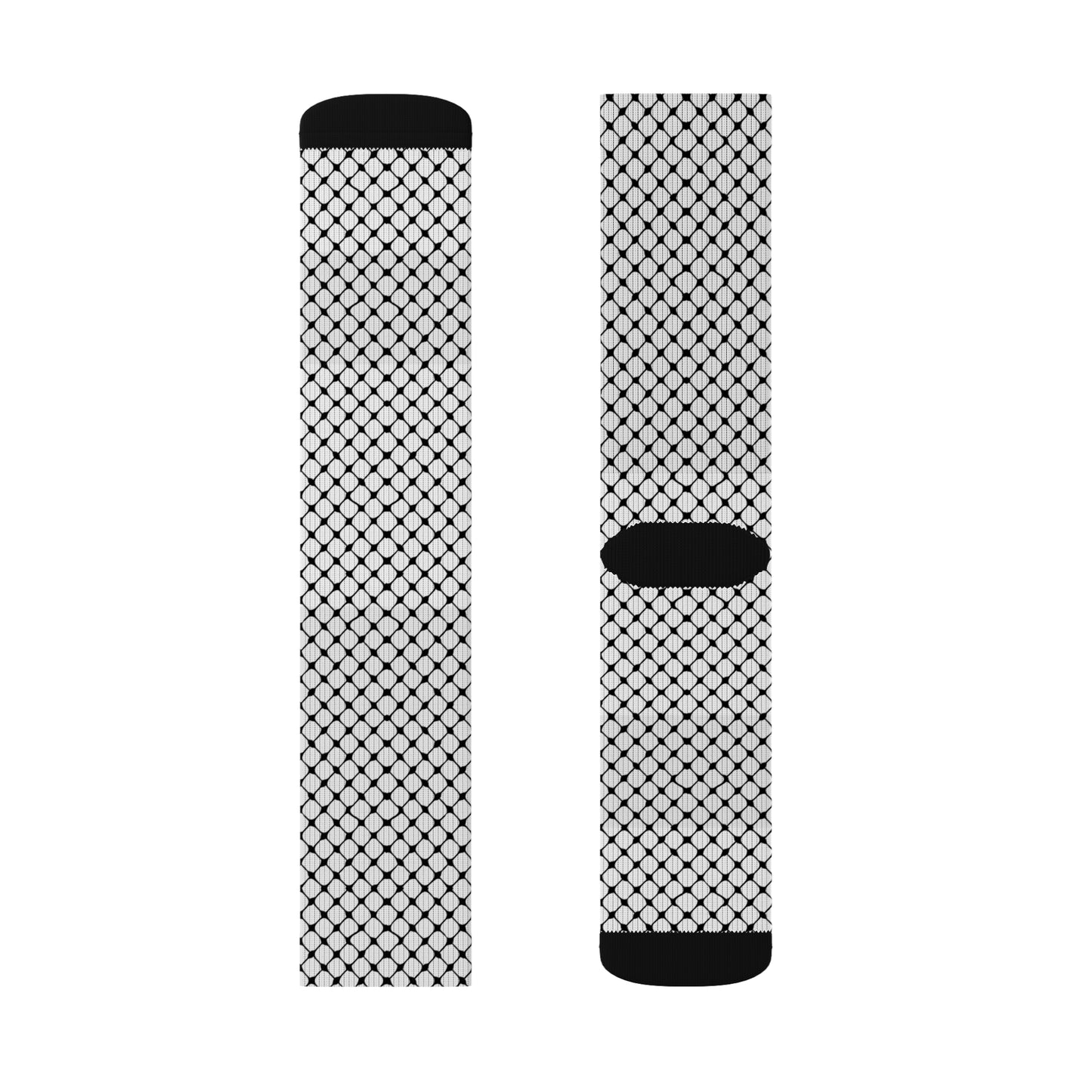 Black and White Kufiyah keffiyeh Print Sublimation Socks