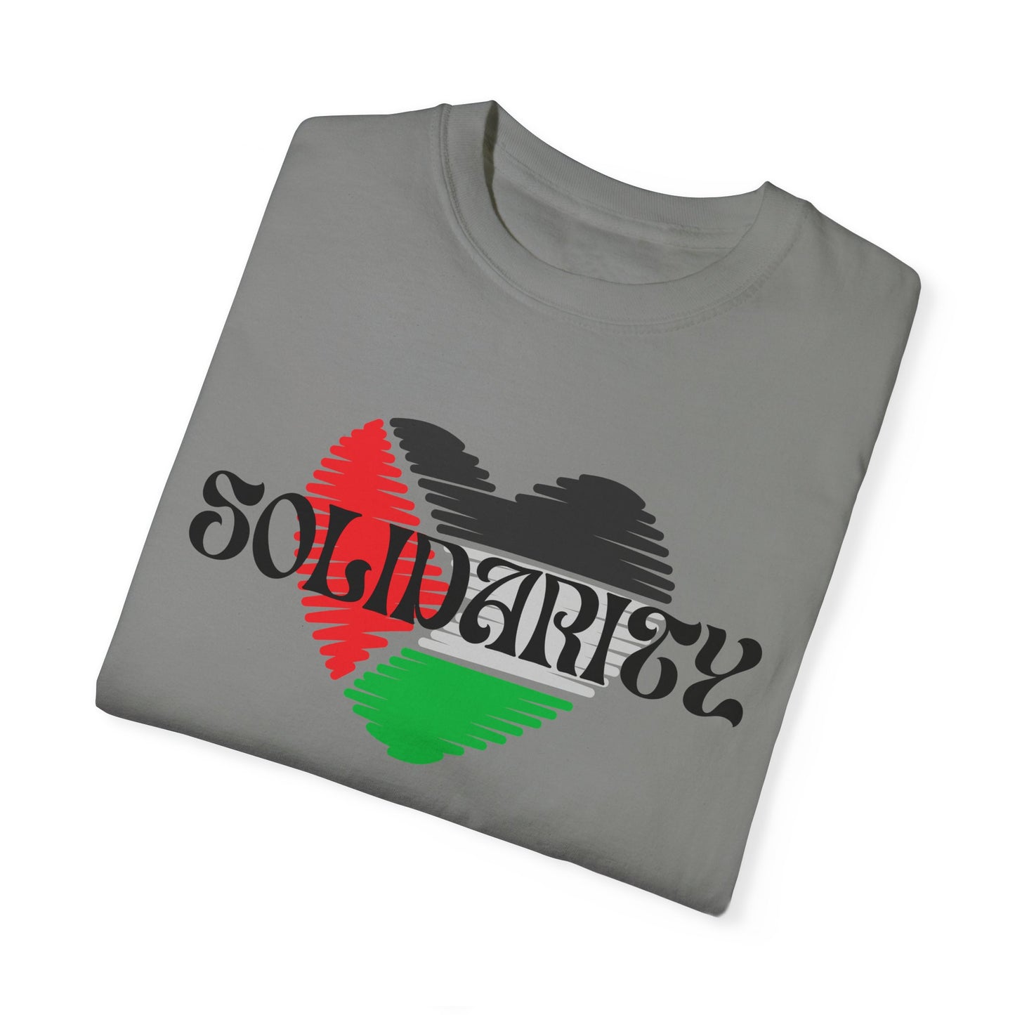 Palestine Spring Unisex heart flag solidarity Garment-Dyed solidarity T-shirt