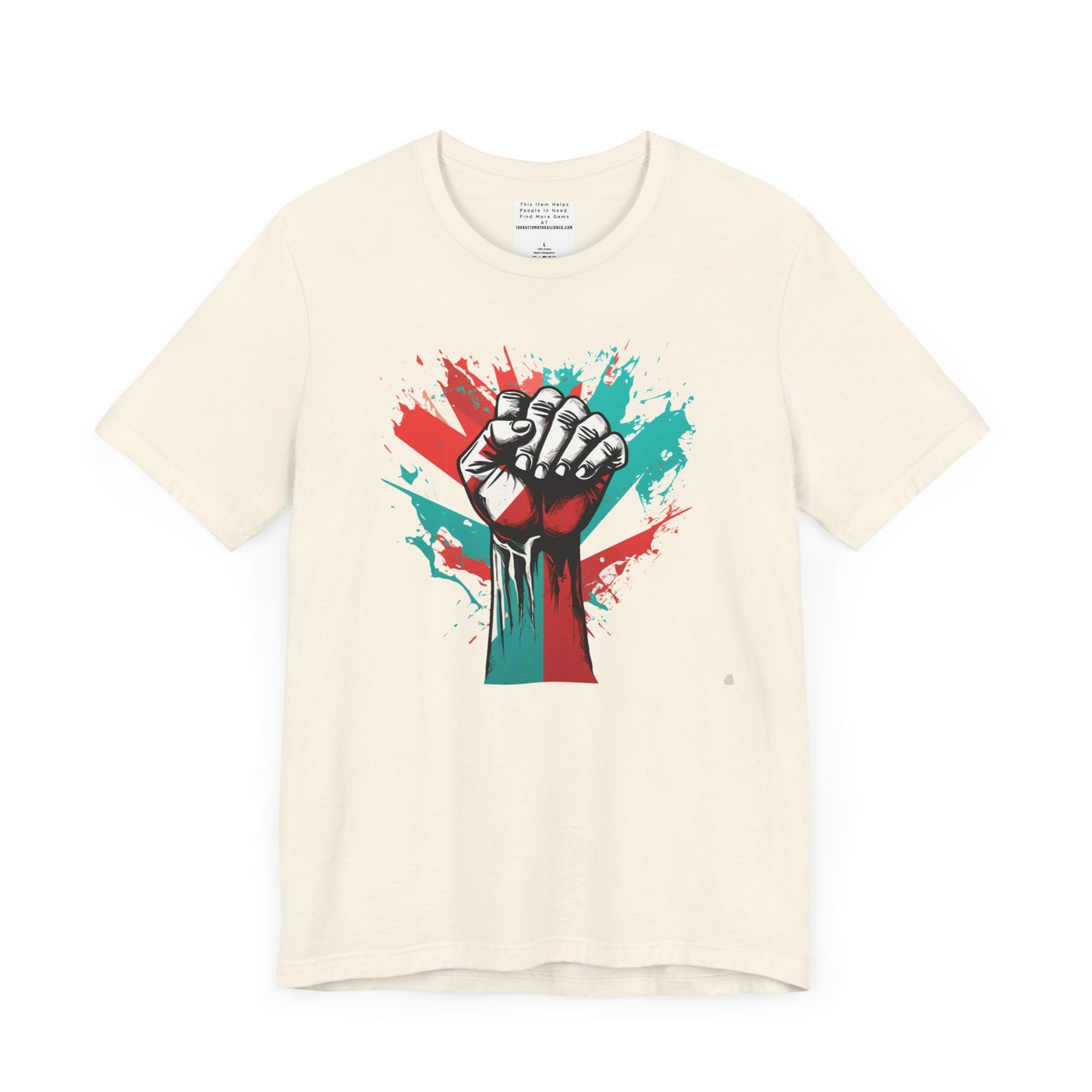 Unisex Jersey Tee, Palestine Resistance hand, Support the Cause, Keffiyeh,Free Palestine, Protest, support in style, Arabic writing, kufiyah