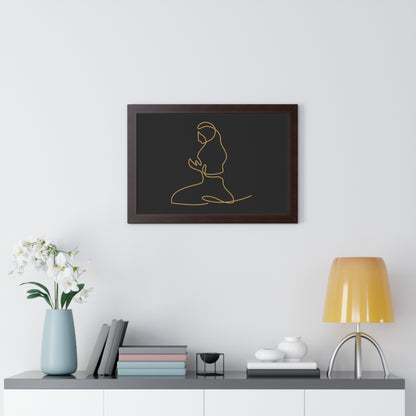 Framed Poster praying, Islam, Islam praying, women praying, Muslim woman, gift, Eid, Ramadan, decor, wall art, minimal art, Islam art