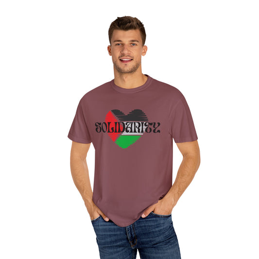 Palestine Spring Unisex heart flag solidarity Garment-Dyed solidarity T-shirt
