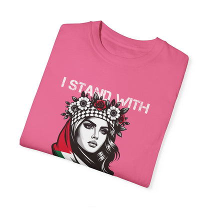 Unisex Garment-Dyed T-shirt, Palestine Flag, Resist, Arabic, Support the Cause in Style, Kuffiyeh, Keffiyeh, Resistance, Free Palestine
