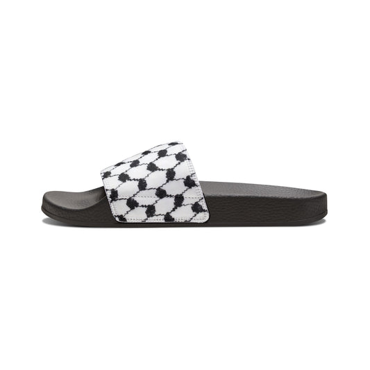 Black and White Kufiyah keffiyeh Print Women's Removable-Strap Sandals