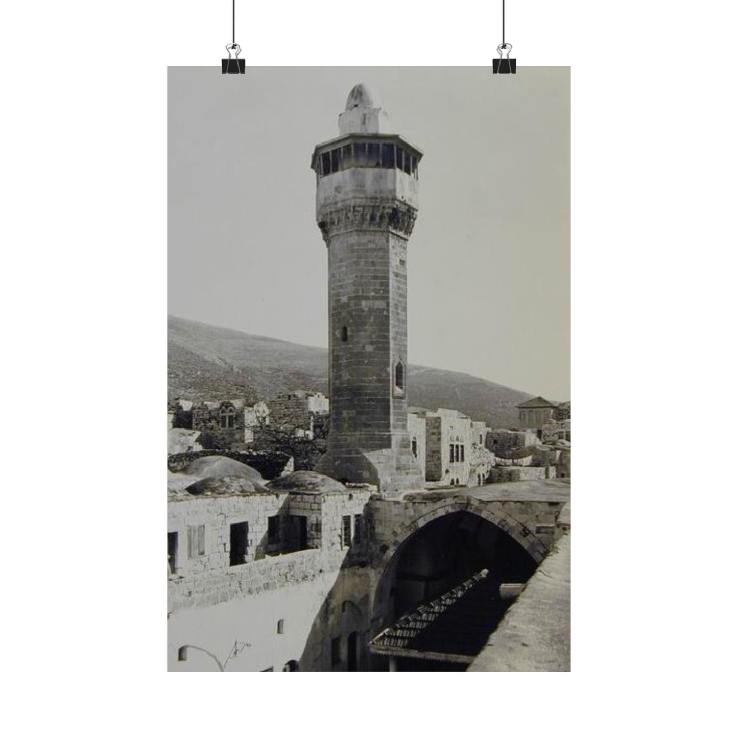 Palestine's Great Mosque of Nablus Vintage photo Matte Vertical Posters