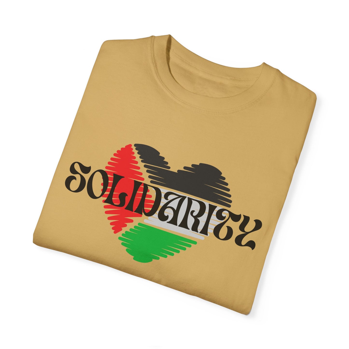 Palestine Spring Unisex heart flag solidarity Garment-Dyed solidarity T-shirt