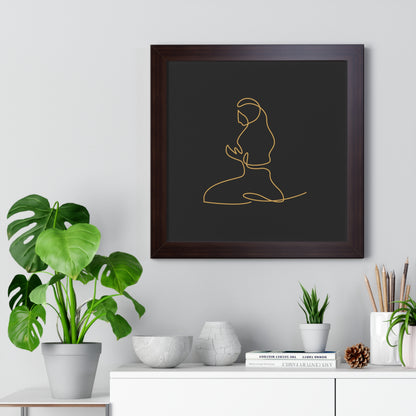 Framed Poster praying, Islam, Islam praying, women praying, Muslim woman, gift, Eid, Ramadan, decor, wall art, minimal art, Islam art