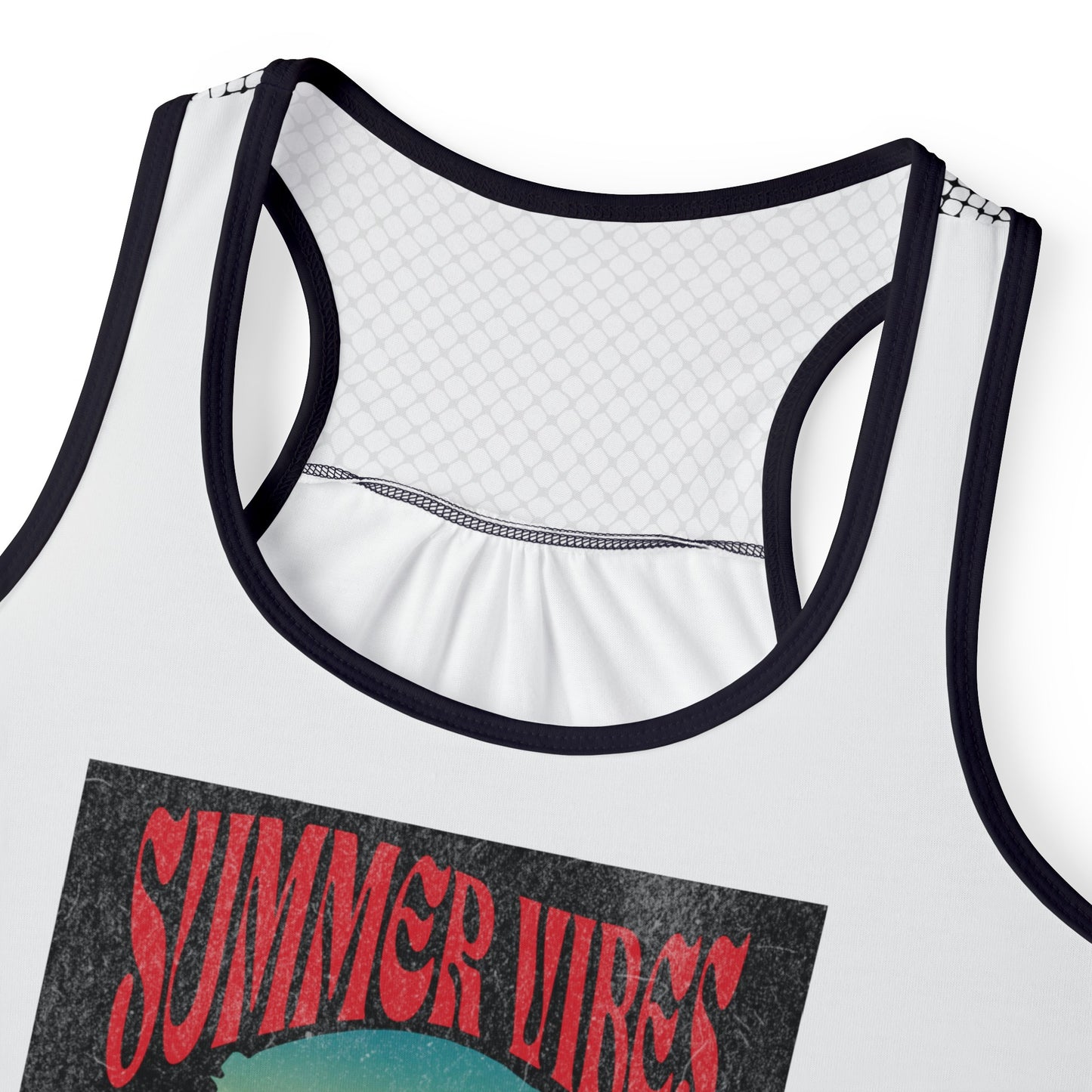 Summer Vibes Black and White Kufiyah keffiyeh Print accents Women's Tank Top (AOP)