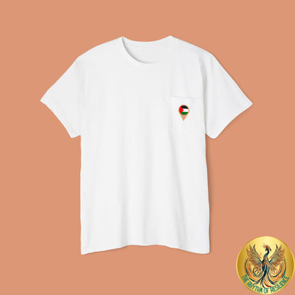 Palestine Location Pin Icon Unisex Heavy Cotton Pocket Tee
