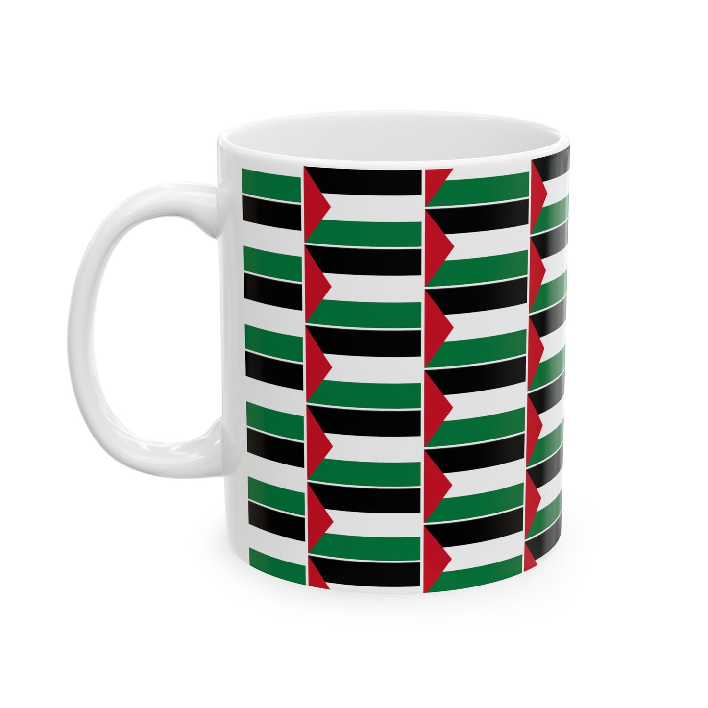 Palestine Flag pattern  Ceramic Mug, 11oz red whit black green