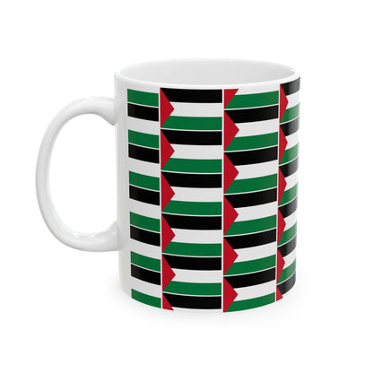Palestine Flag pattern  Ceramic Mug, 11oz red whit black green