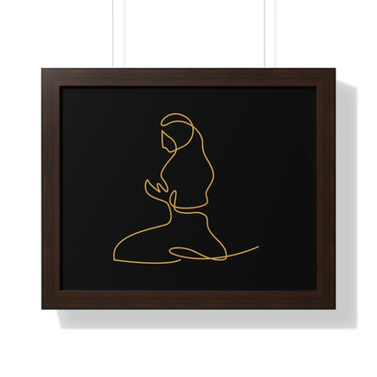 Framed Poster praying, Islam, Islam praying, women praying, Muslim woman, gift, Eid, Ramadan, decor, wall art, minimal art, Islam art