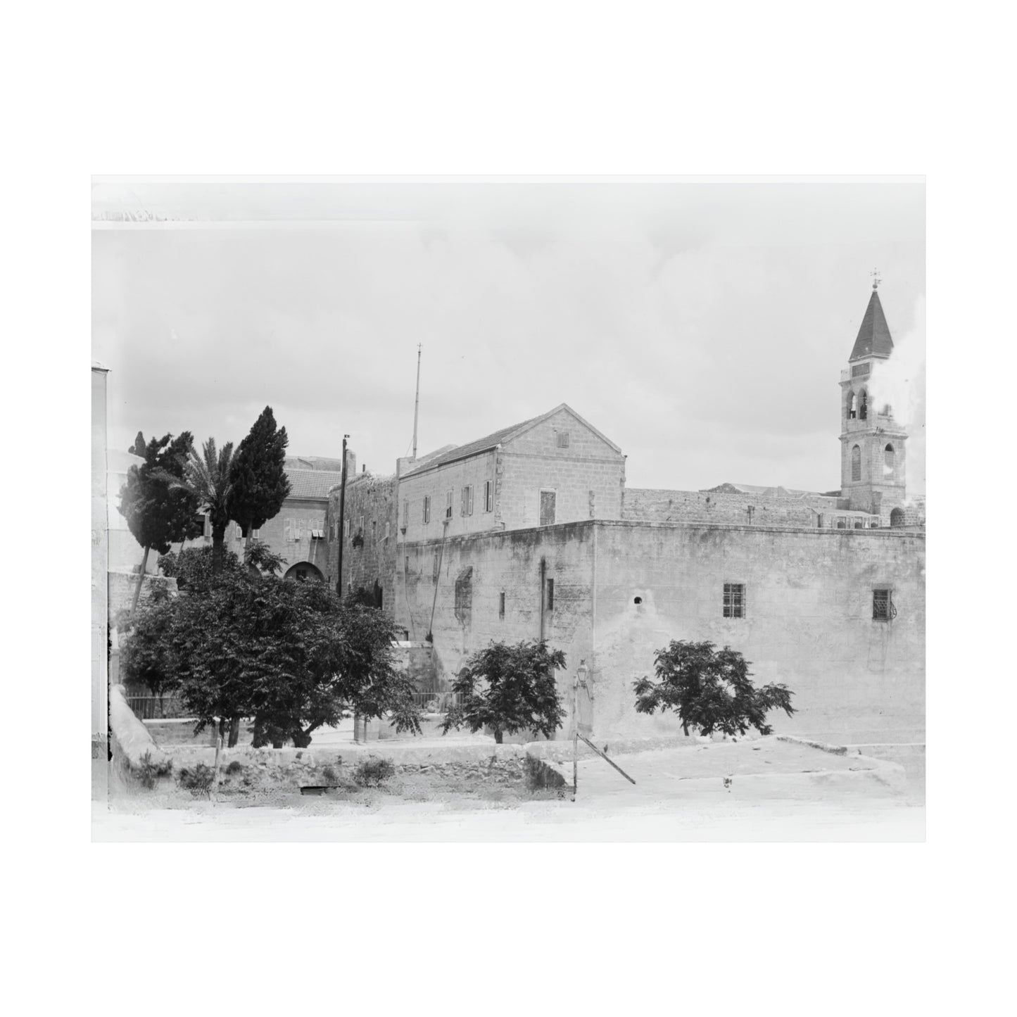 The Church of the Annunciation (AL-BUSHARAH) in Nazareth Palestine 1898 Matte Horizontal Posters. vintage Palestine