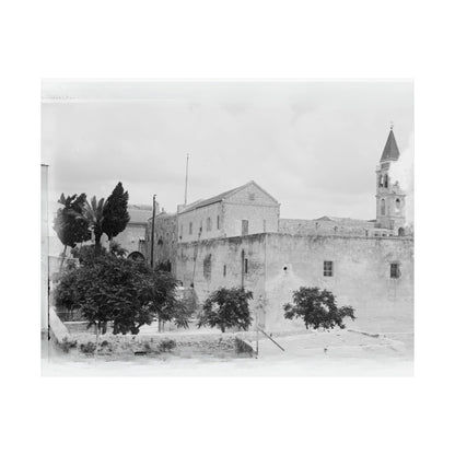 The Church of the Annunciation (AL-BUSHARAH) in Nazareth Palestine 1898 Matte Horizontal Posters. vintage Palestine