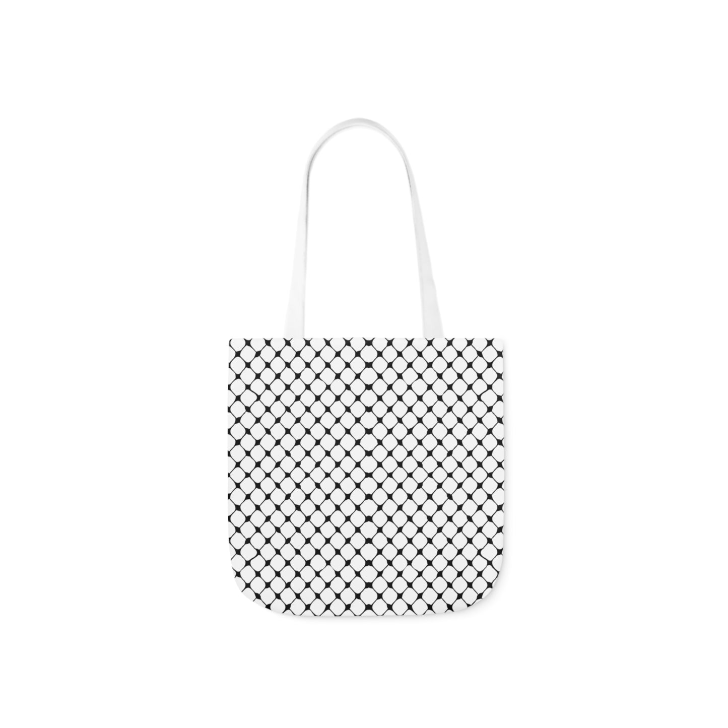 Black and white Kufiyah keffiyeh print Canvas Tote Bag, 5-Color Straps