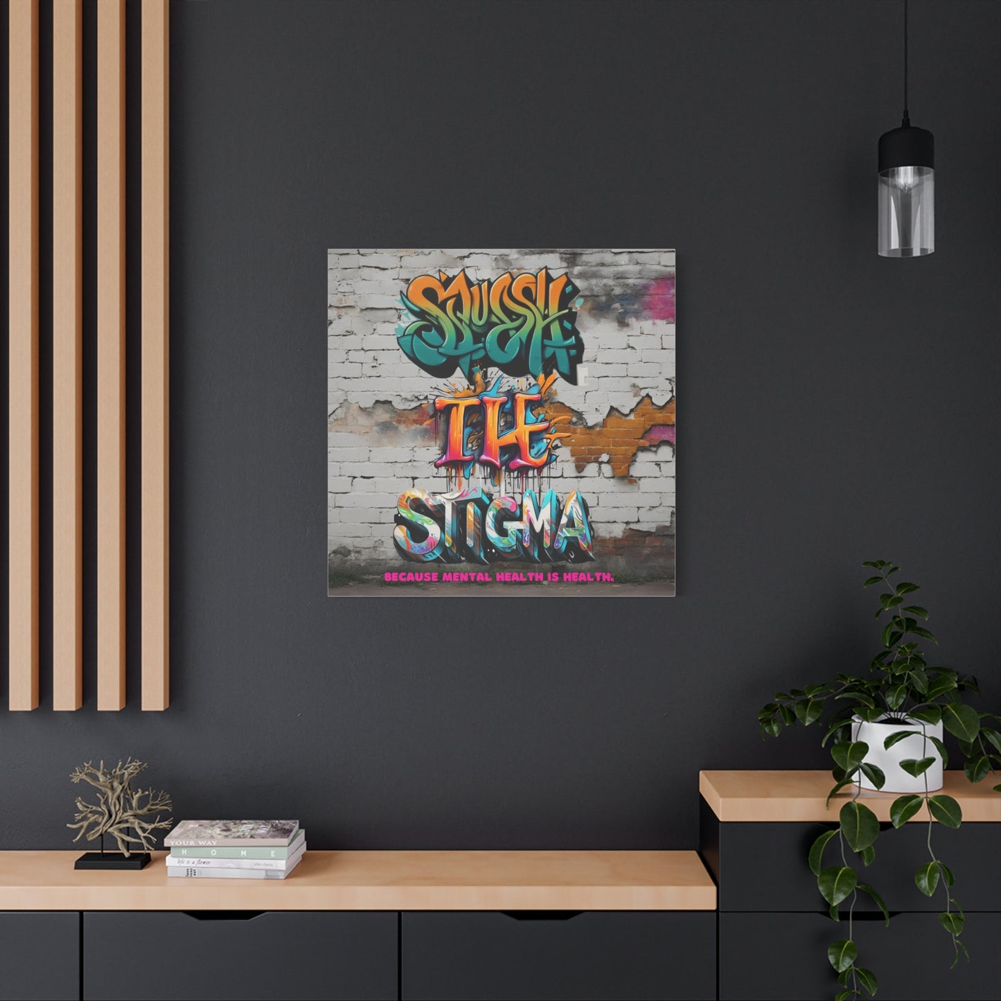 Squash the Stigma, Mental Health Awareness Matte Canvas, Stretched, 1.25"