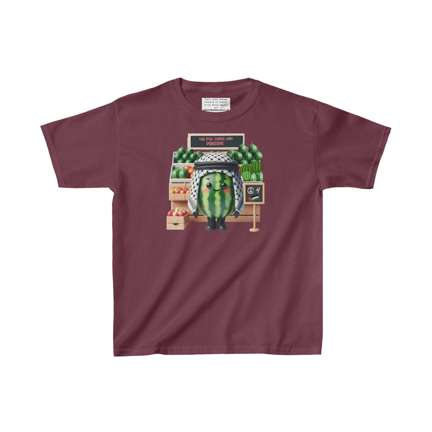Watermelon  Heavy Cotton™ Tee stand with Palestine