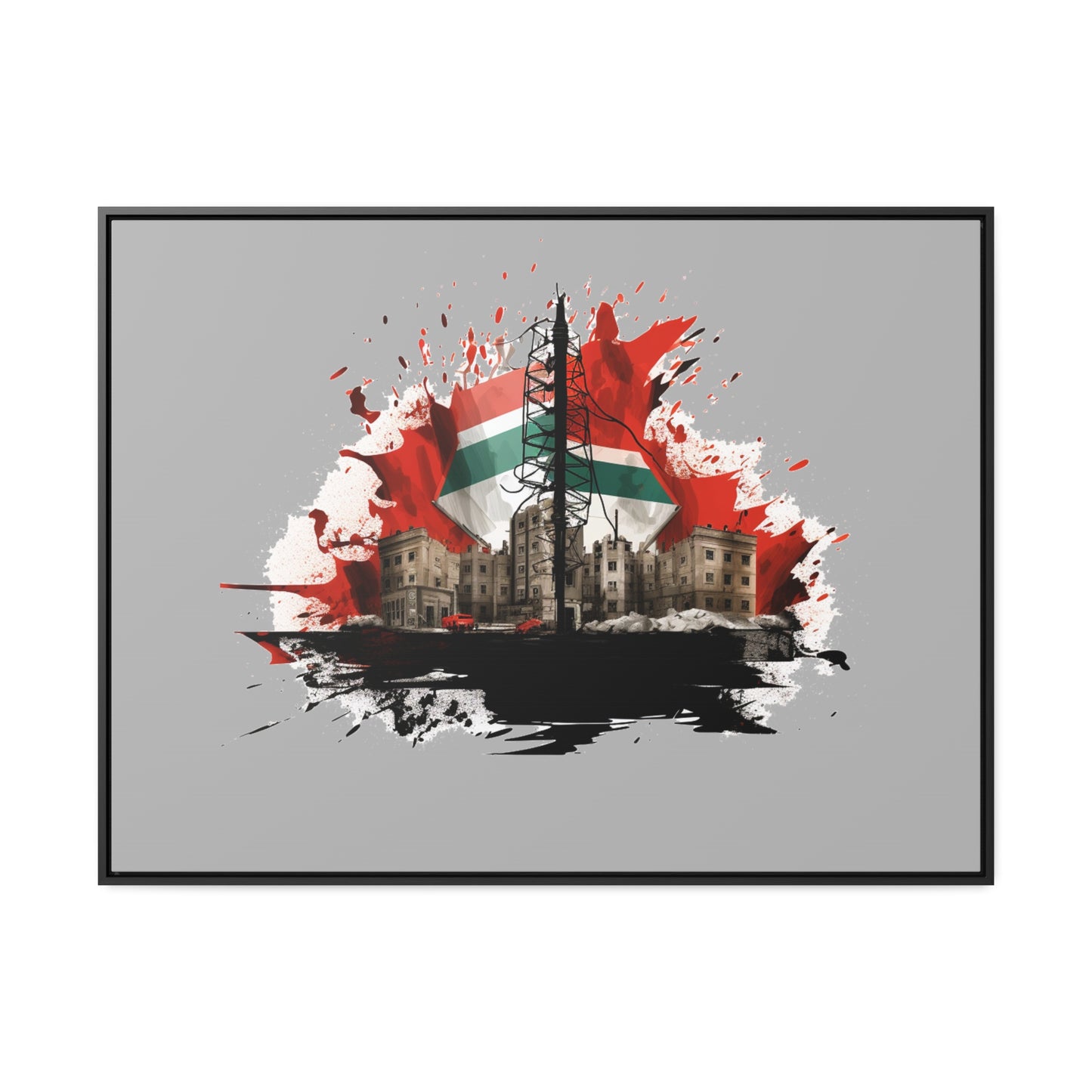 Canvas Wraps, Horizontal Frame, Palestine, Resist, Support the Cause in Style, Keffiyeh, Resistance, Free Palestine, Gaza, Palestine art