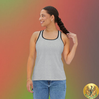 Black and White Kufiyah keffiyeh Print Women's Tank Top (AOP)