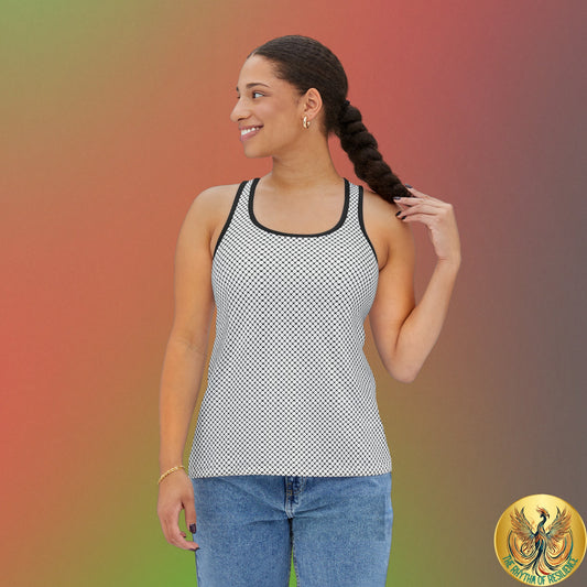 Black and White Kufiyah keffiyeh Print Women's Tank Top (AOP)