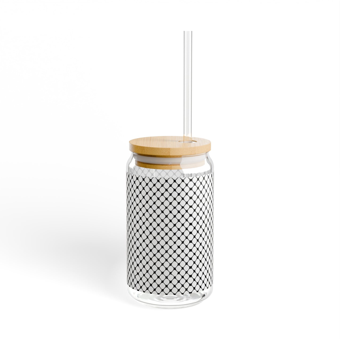 Black and white Kufiyah keffiyeh print Sipper Glass, 16oz
