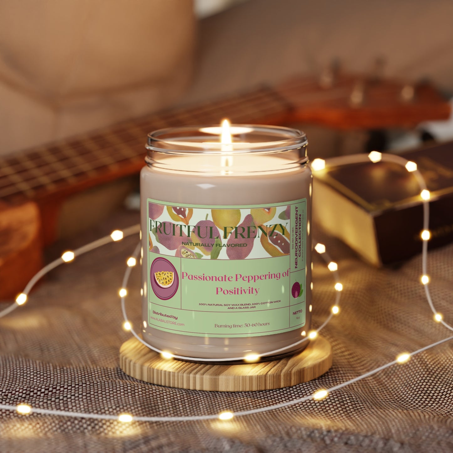 fruitful frenzy Scented Soy 9oz Candle, Mental Heath Awareness