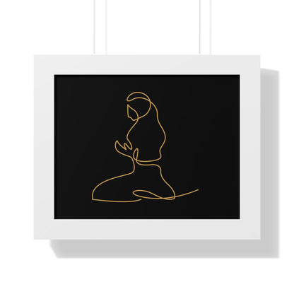 Framed Poster praying, Islam, Islam praying, women praying, Muslim woman, gift, Eid, Ramadan, decor, wall art, minimal art, Islam art