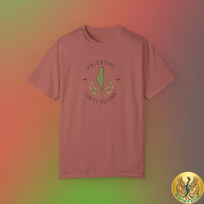 Palestine spring olive branch unity Unisex heart flag solidarity Garment-Dyed T-shirt