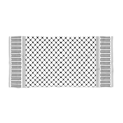 Black and White Kufiyah keffiyeh print Beach Towel