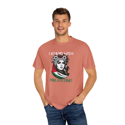 Unisex Garment-Dyed T-shirt, Palestine Flag, Resist, Arabic, Support the Cause in Style, Kuffiyeh, Keffiyeh, Resistance, Free Palestine