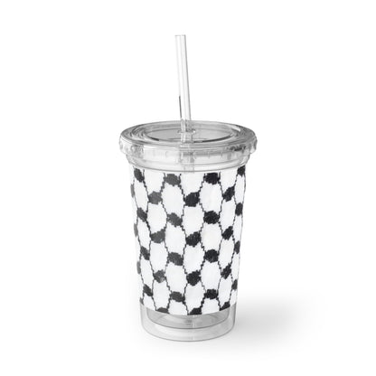 Black and white Kufiyah/keffiyeh print Suave Acrylic Cup