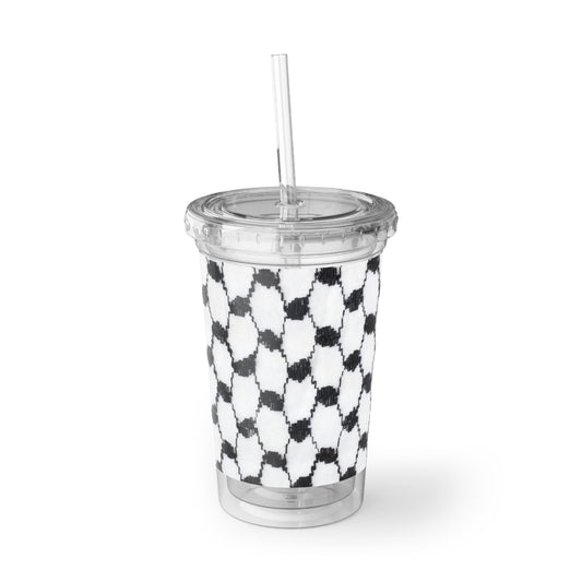 Black and white Kufiyah/keffiyeh print Suave Acrylic Cup