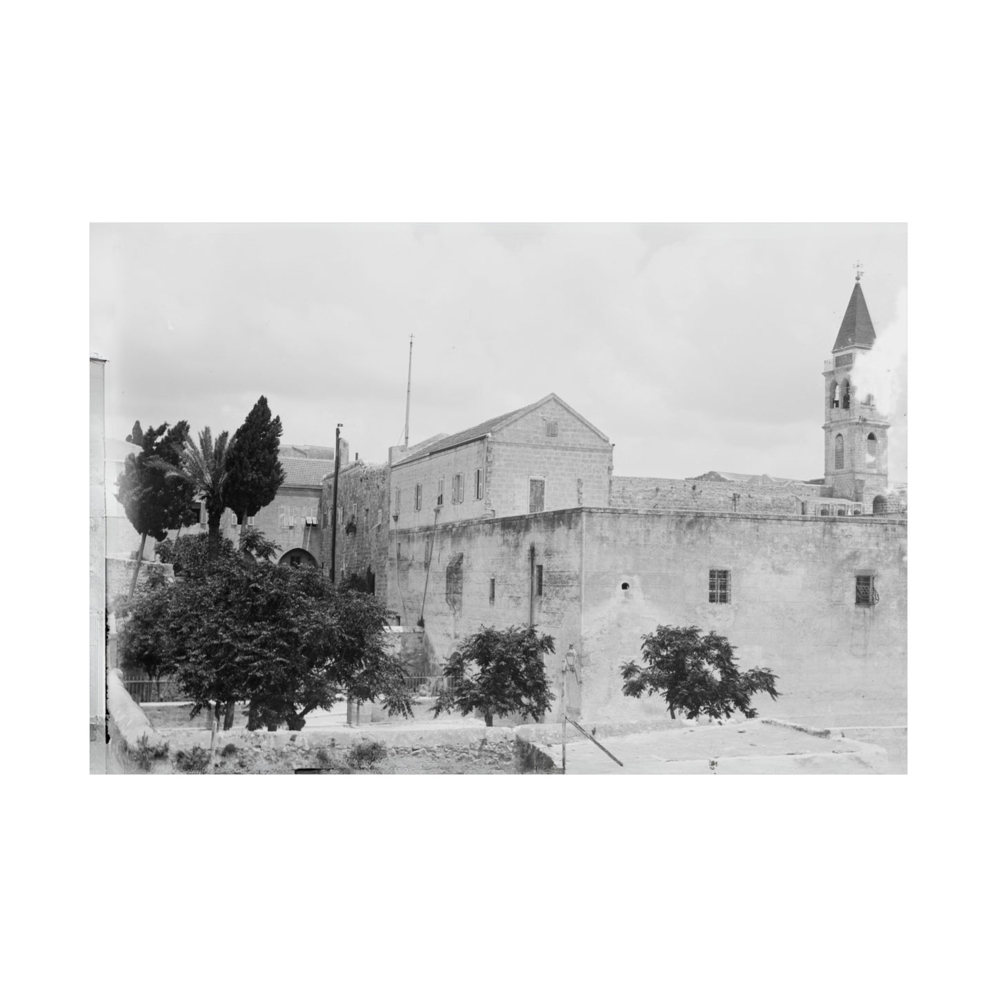 The Church of the Annunciation (AL-BUSHARAH) in Nazareth Palestine 1898 Matte Horizontal Posters. vintage Palestine