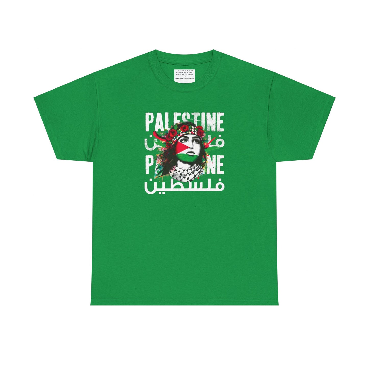 Unisex Heavy Cotton Tee, Palestine Flag, Resist, Arabic, Support the Cause in Style, Kuffiyeh, Keffiyeh, Resistance, Free Palestine