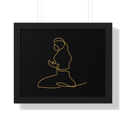 Framed Poster praying, Islam, Islam praying, women praying, Muslim woman, gift, Eid, Ramadan, decor, wall art, minimal art, Islam art
