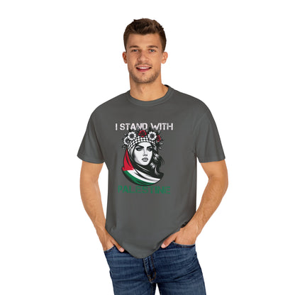 Unisex Garment-Dyed T-shirt, Palestine Flag, Resist, Arabic, Support the Cause in Style, Kuffiyeh, Keffiyeh, Resistance, Free Palestine