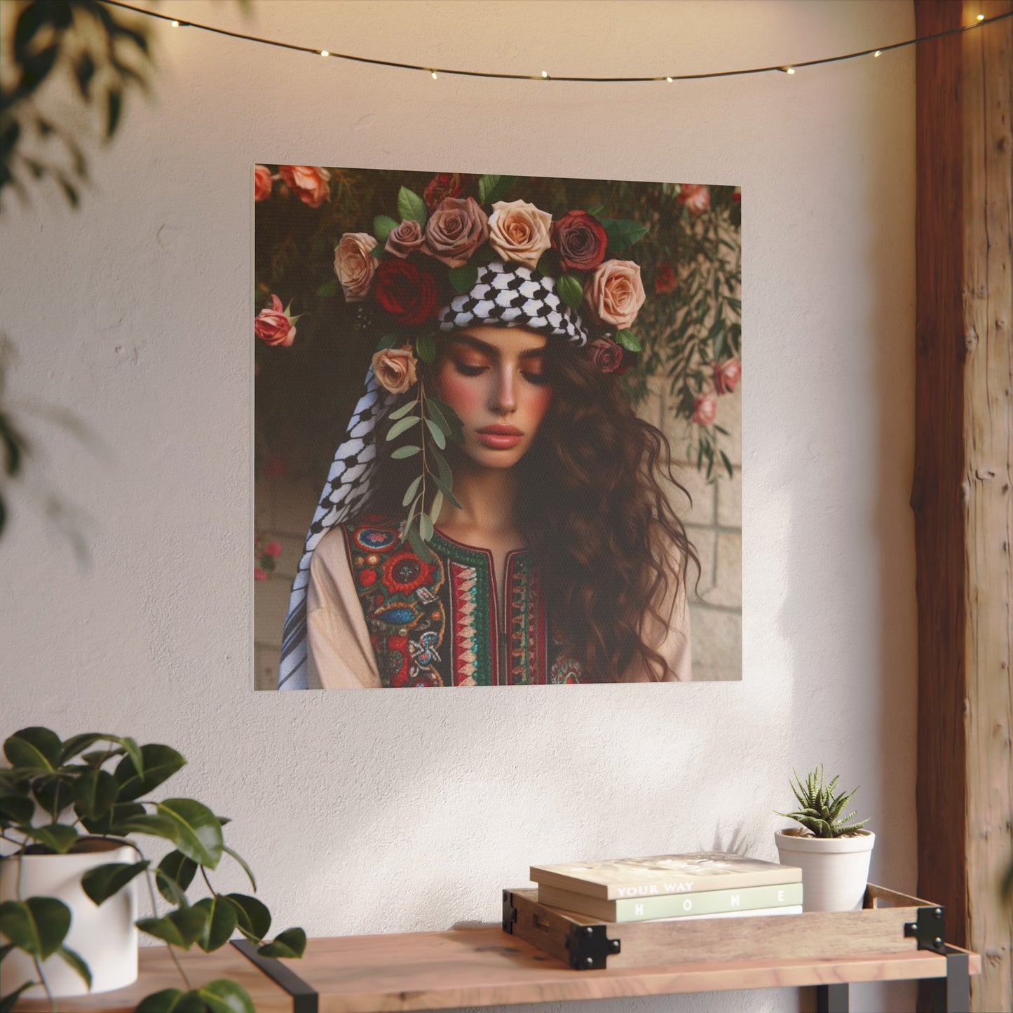 Giclée Print Canvas set of rose girl