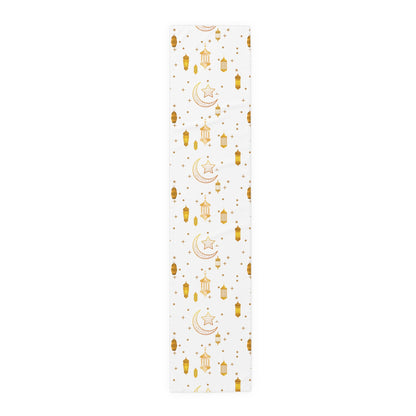 Table Runner (Cotton, Poly) star and moon, Islam, Ramadan, Eid, gold
