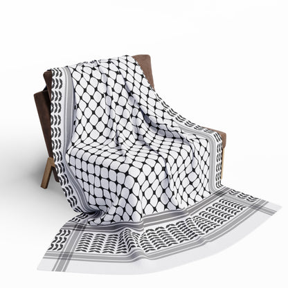 Arctic Fleece Blanket, Palestine, Arabic home comfortable decor shemagh keffiyeh