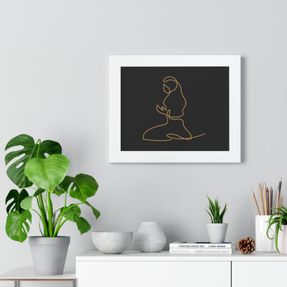 Framed Poster praying, Islam, Islam praying, women praying, Muslim woman, gift, Eid, Ramadan, decor, wall art, minimal art, Islam art