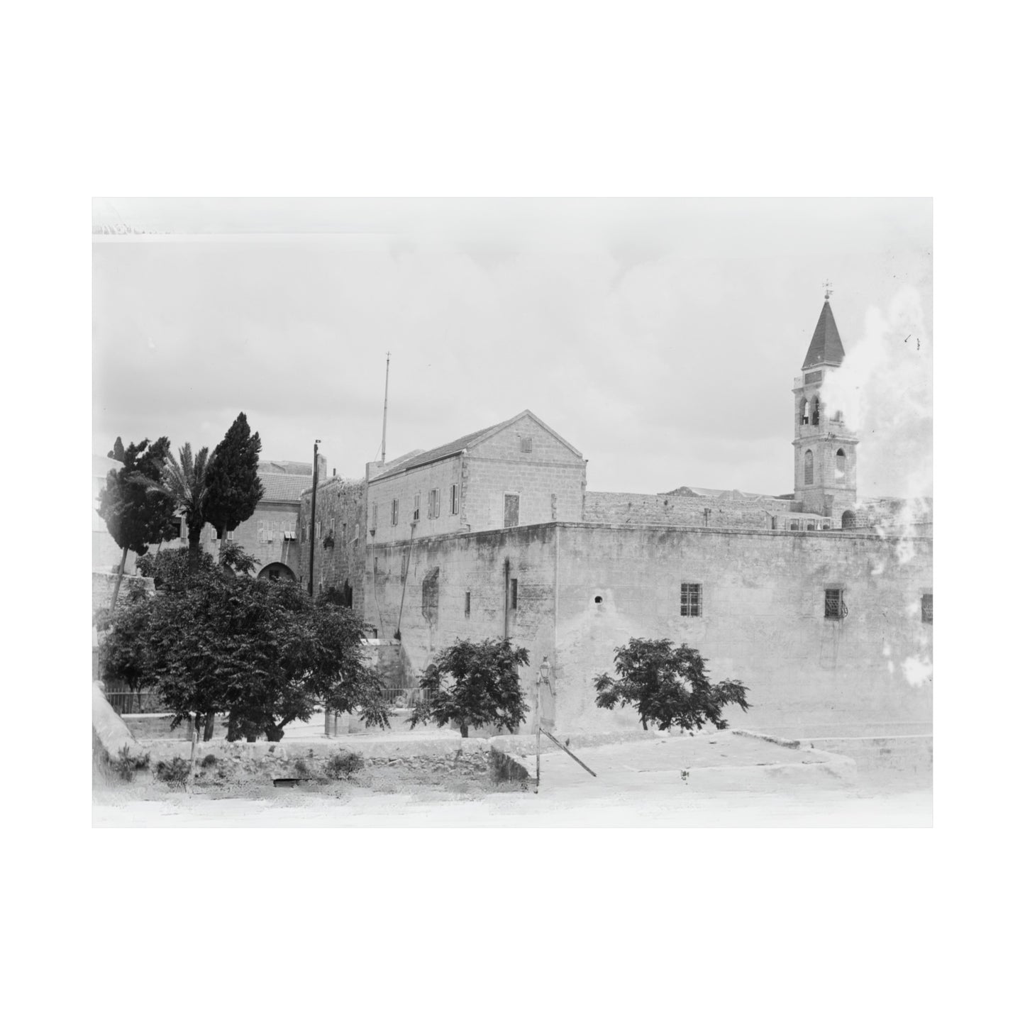 The Church of the Annunciation (AL-BUSHARAH) in Nazareth Palestine 1898 Matte Horizontal Posters. vintage Palestine