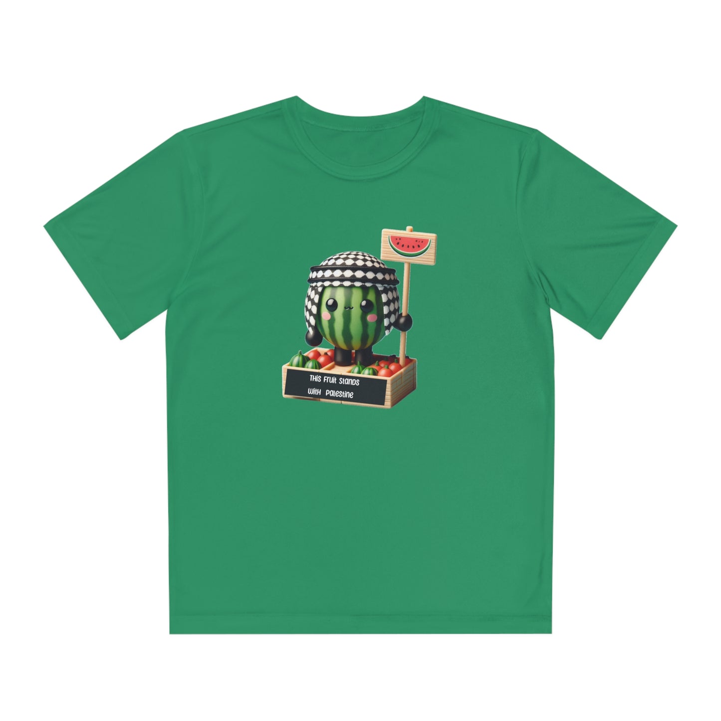 Youth "this fruit stand with Palestine" watermelon Competitor Tee