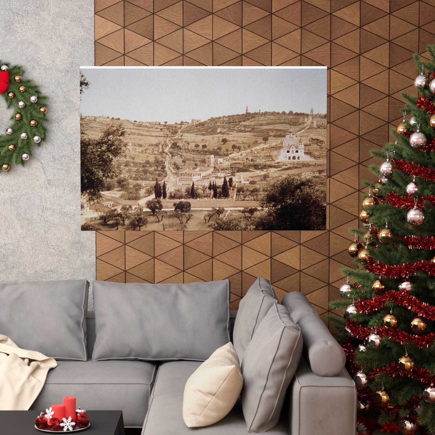 Vintage Palestine photo. Jerusalem olive trees Matte Horizontal Posters