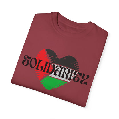 Palestine Spring Unisex heart flag solidarity Garment-Dyed solidarity T-shirt