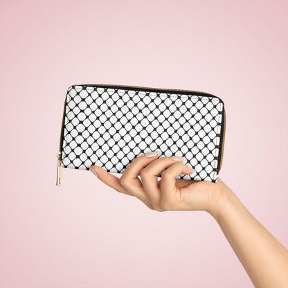 Black and White Kufiyah keffiyeh print Zipper Wallet