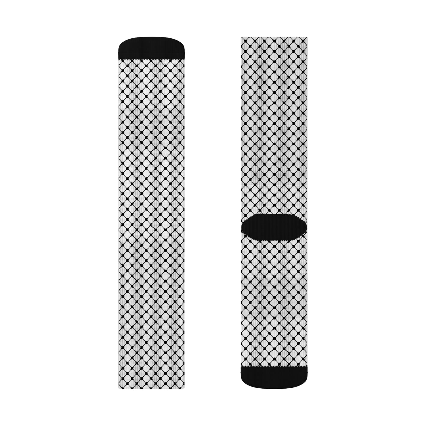 Black and White Kufiyah keffiyeh Print Sublimation Socks