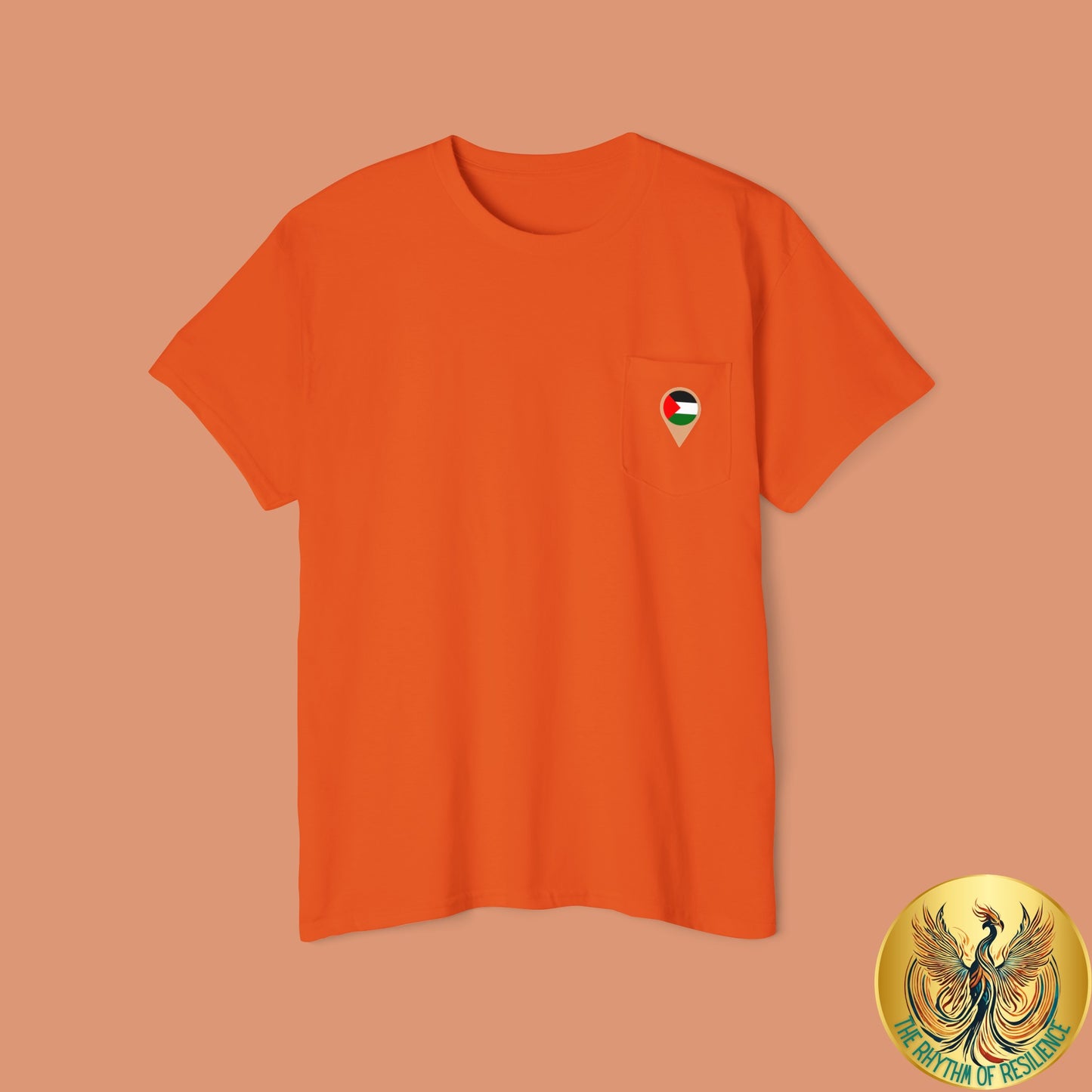 Palestine Location Pin Icon Unisex Heavy Cotton Pocket Tee