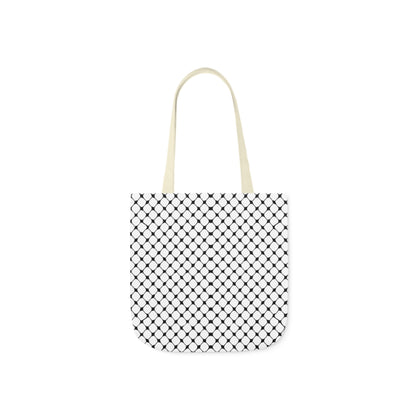 Black and white Kufiyah keffiyeh print Canvas Tote Bag, 5-Color Straps