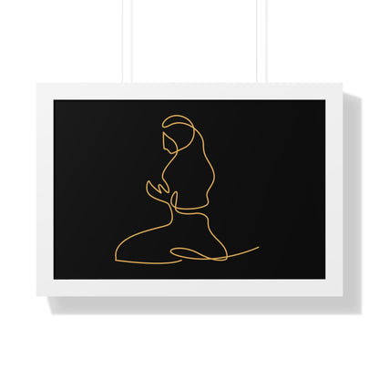 Framed Poster praying, Islam, Islam praying, women praying, Muslim woman, gift, Eid, Ramadan, decor, wall art, minimal art, Islam art